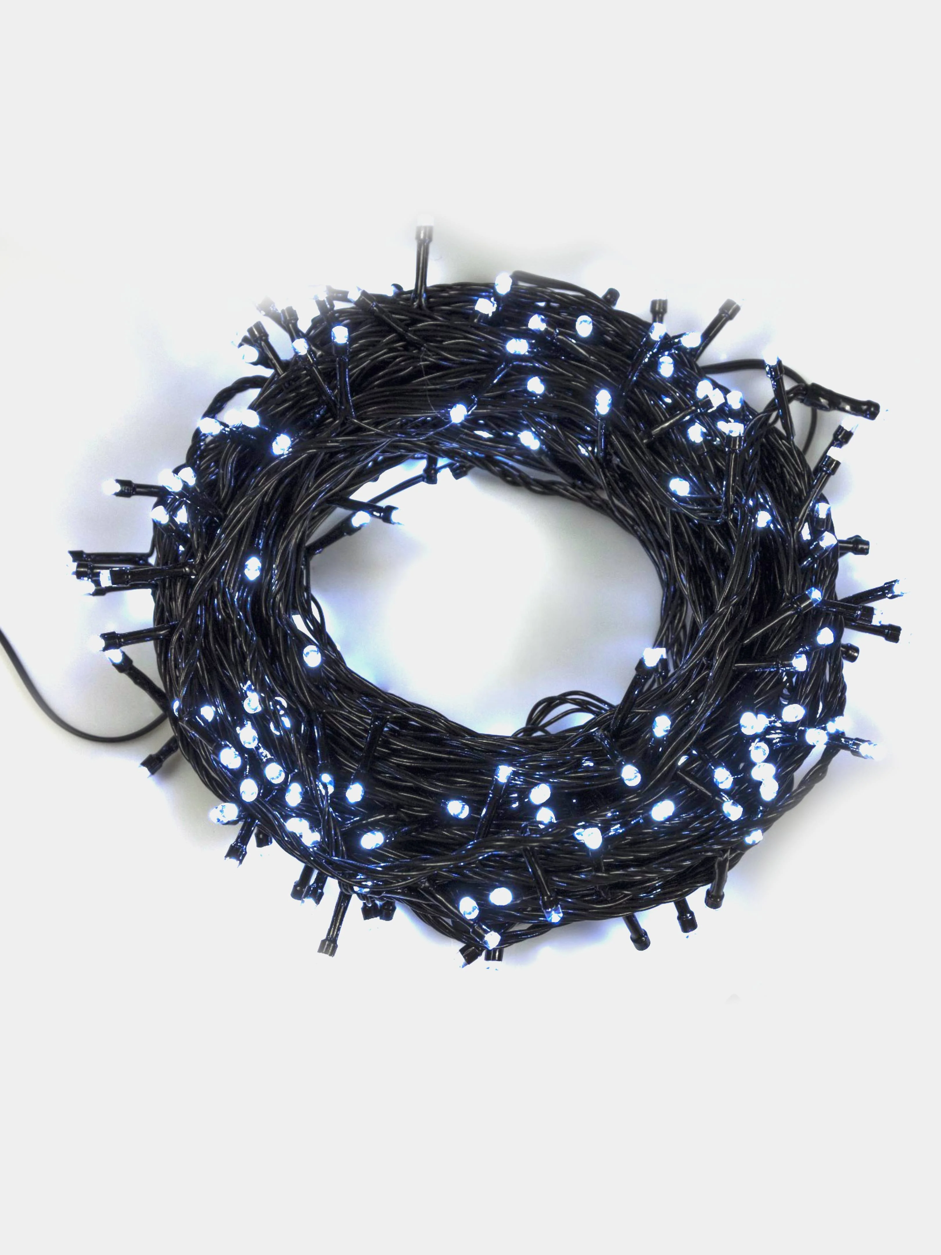 Белый гирлянда комнатная Нить тёмная, LED, контроллер 8 режимов