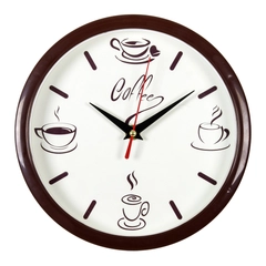 Часы настенные "Coffee", коричневый, круглые 22 см