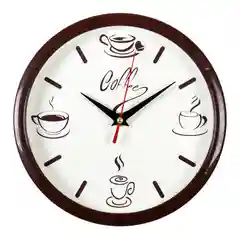 Часы настенные "Coffee", коричневый, круглые 22 см