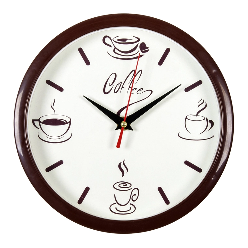 Часы настенные "Coffee", коричневый, круглые 22 см