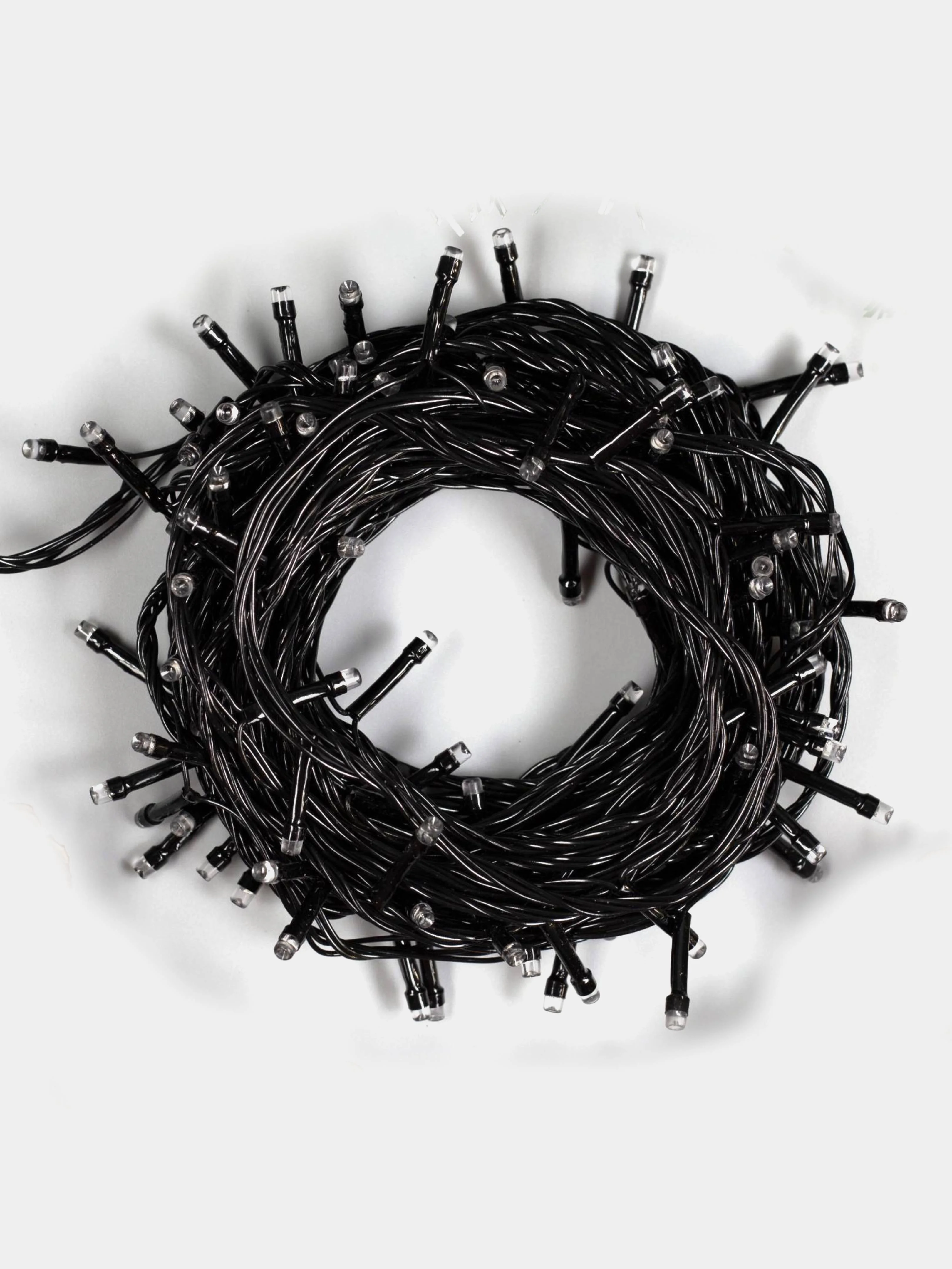 Белый гирлянда комнатная Нить тёмная, LED, контроллер 8 режимов