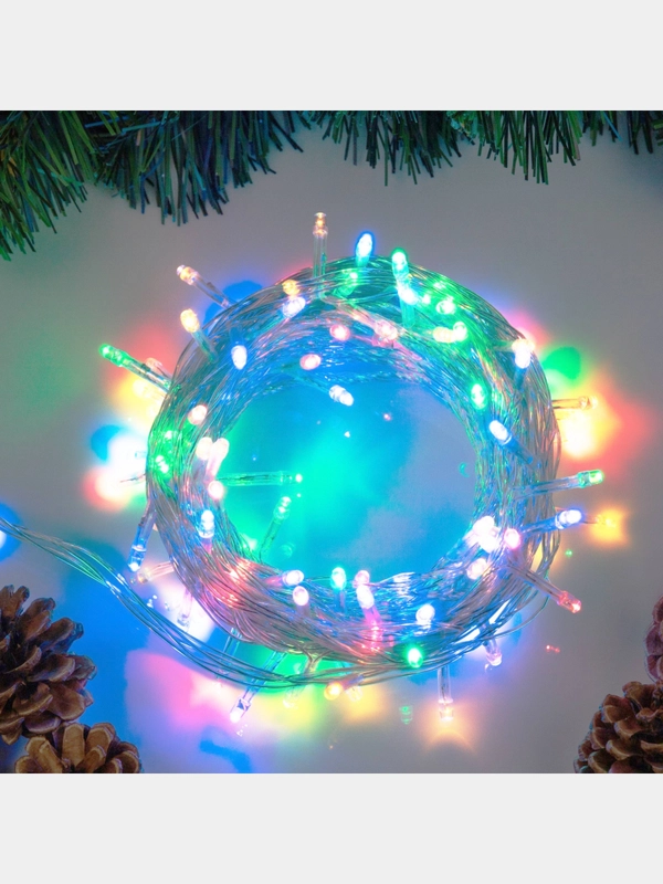Гирлянда комнатная Нить светлая, LED, контроллер 8 режимов