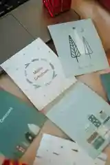Зеленый набор новогодних открыток, открытки к новому году