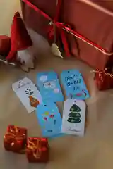 Голубой новогодние бирки/ открытки для подарков