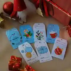 Голубой новогодние бирки/ открытки для подарков