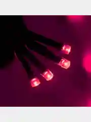 Красный гирлянда "Бахрома" 1.2 х 0.6 м, LED-60-220V, 8 режимов, нить тёмная
