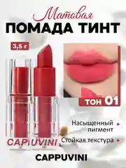 Розовый помада для губ Cappuvini матовая, стойкая, тинт, водостойкая, 6 оттенков