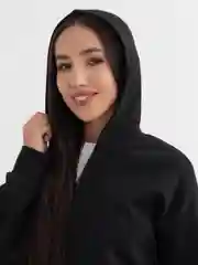 Черный худи женская,оверсайз,утепленная, с капюшоном