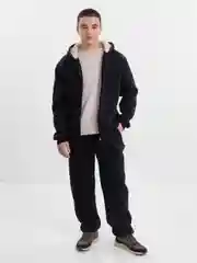Черный костюм спортивный теплый