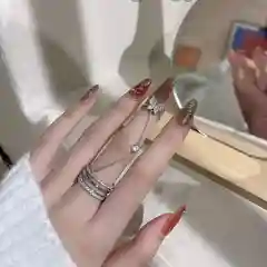 Двойное кольцо бабочка с цепочкой безразмерное
