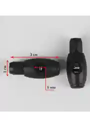 Набор фиксаторов для шнура, d = 6 мм, 30 х 10 мм, 50 шт, цвет чёрный
