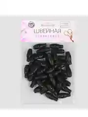 Набор фиксаторов для шнура, d = 6 мм, 30 х 10 мм, 50 шт, цвет чёрный