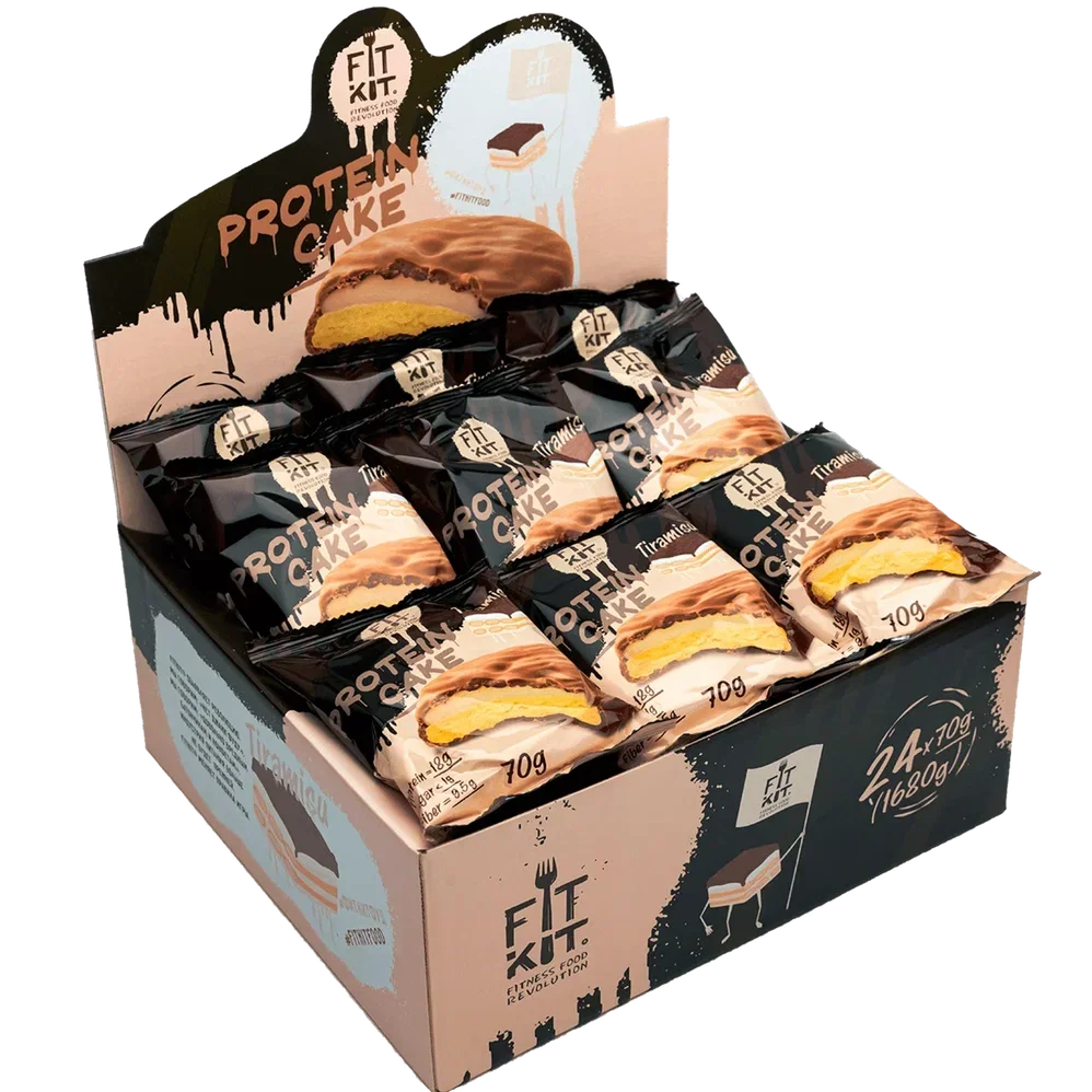 FIT KIT Десерт глазированный "КЕЙК" со вкусом Тирамису70г (Protein Cake Tiramisu)