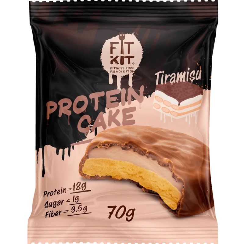 FIT KIT Десерт глазированный "КЕЙК" со вкусом Тирамису70г (Protein Cake Tiramisu)