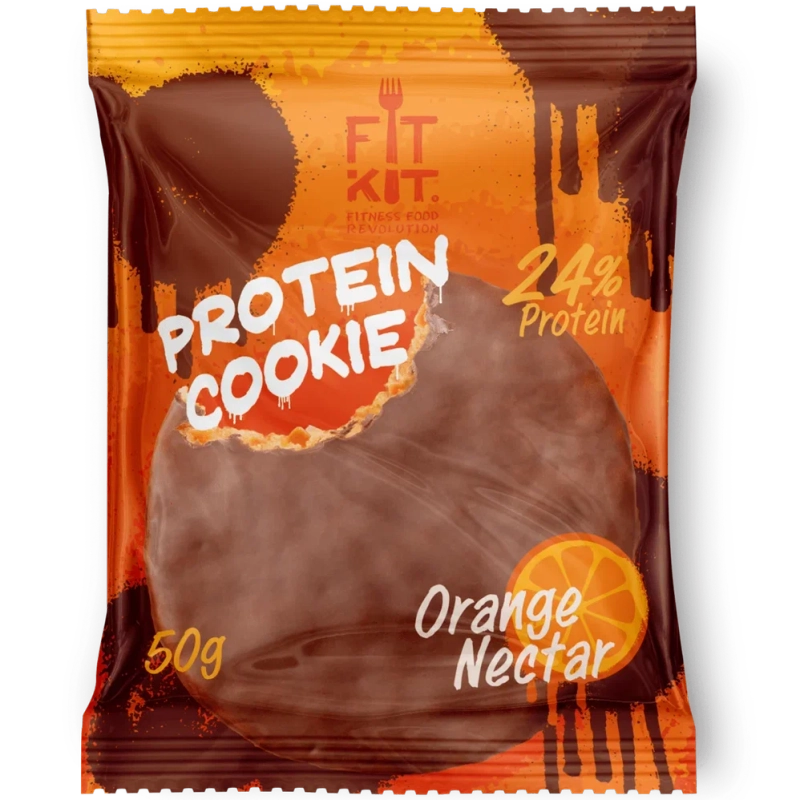 FIT KIT Десерт глаз."КУКИ" со вк.Апельс.нектар 50г(Protein Chocolate Cookie Orange neсtar)