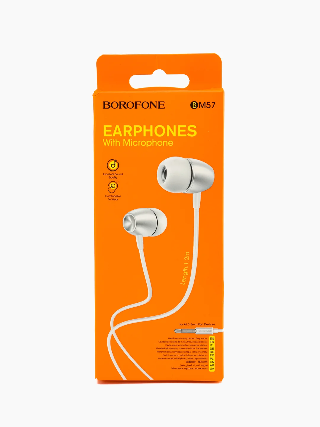 Белый наушники с микрофоном Borofone BM57, 3.5 mm Jack