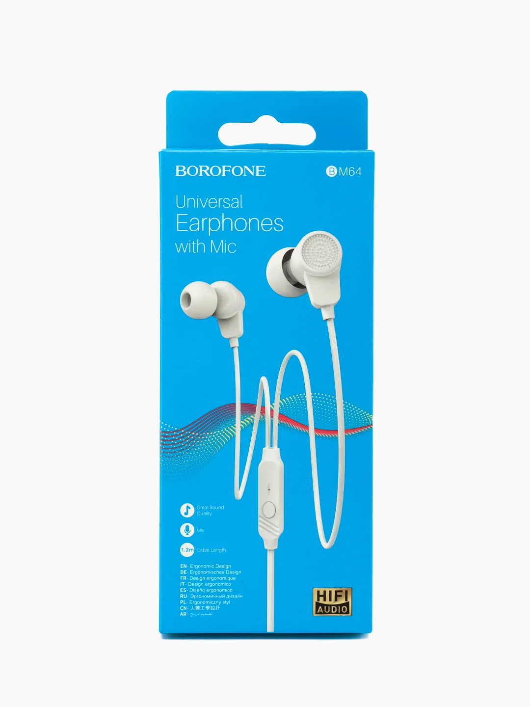 Белый наушники с микрофоном Borofone BM64, 3.5 mm, Jack