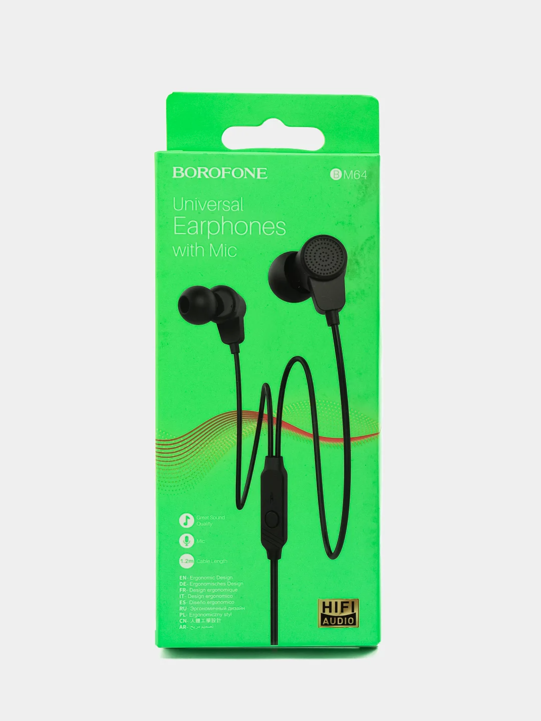 Черный наушники с микрофоном Borofone BM64, 3.5 mm, Jack