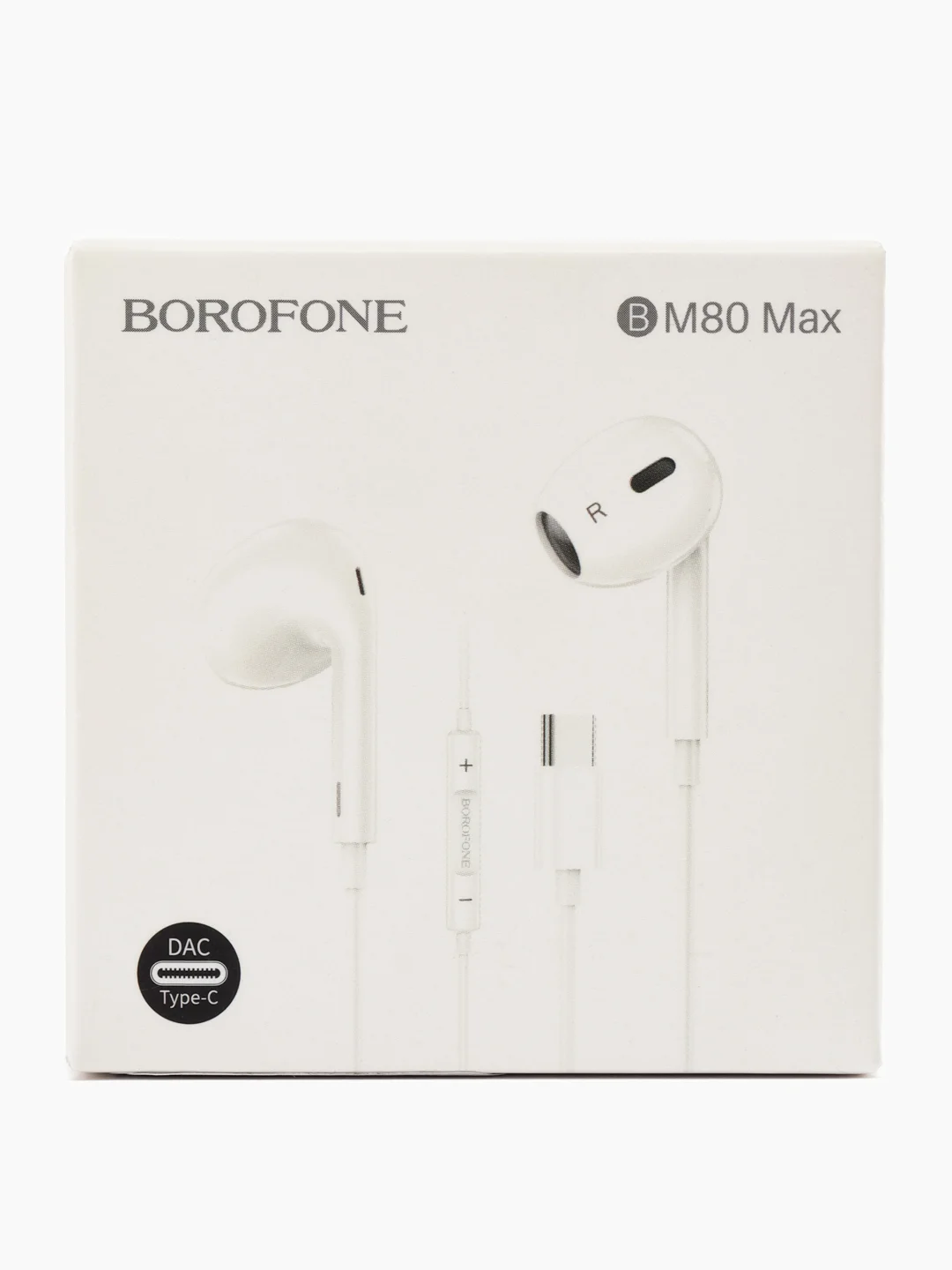 Белый наушники с микрофоном Borofone BM80 Max, с разъёмом Type-C