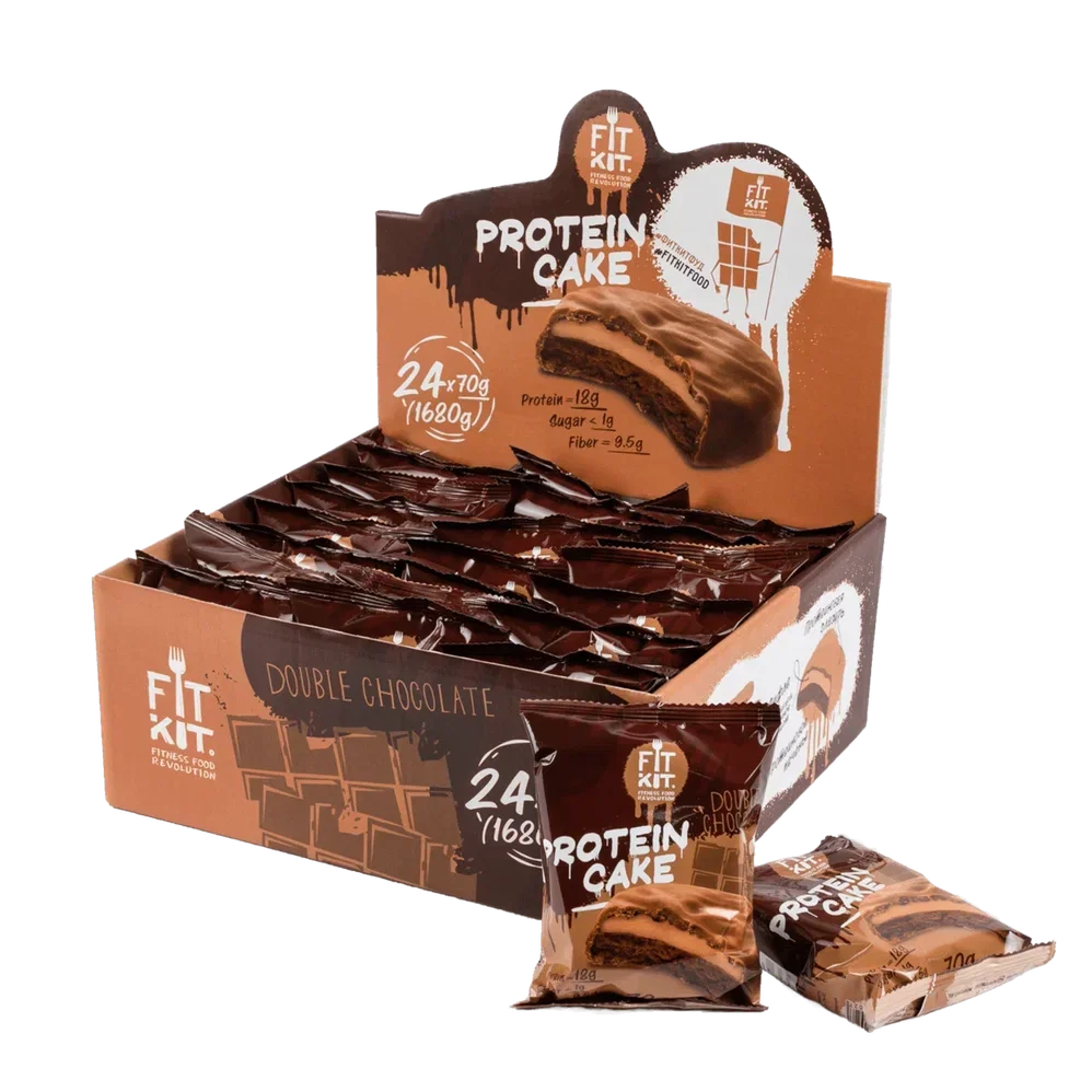 FIT KIT Десерт глазир."КЕЙК" со вкусом Двойной шоколад 70г (Protein Cake Double chocolate)