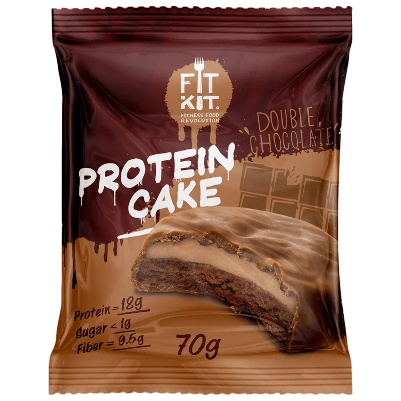 FIT KIT Десерт глазир."КЕЙК" со вкусом Двойной шоколад 70г (Protein Cake Double chocolate)