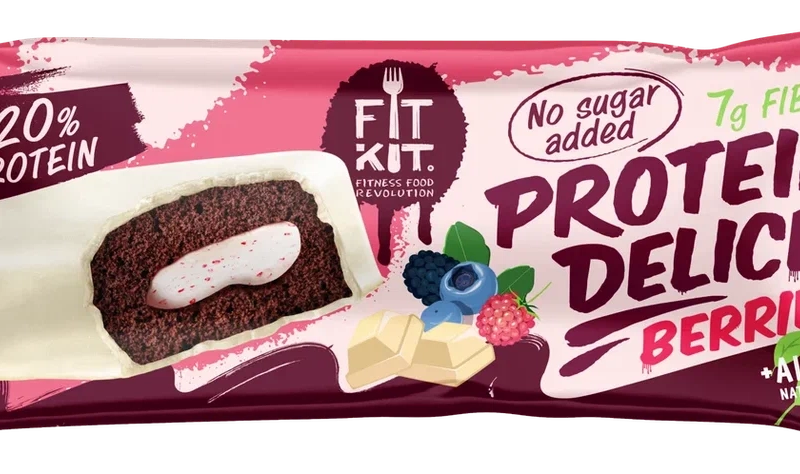 FIT KIT Десерт глазированный «ДЭЛИС» со вкусом Лесные ягоды 60г (Protein Delice Berries)