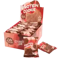 FIT KIT Десерт гл."КУКИ" со вк.Клубн.варенье 50г (Protein Chocolate Cookie Strawberry jam)