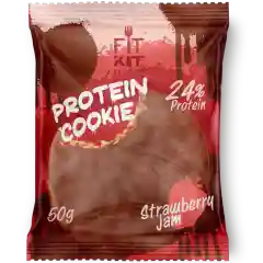 FIT KIT Десерт гл."КУКИ" со вк.Клубн.варенье 50г (Protein Chocolate Cookie Strawberry jam)