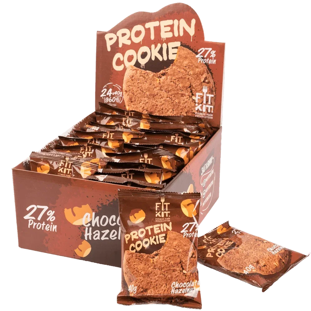 FIT KIT Десерт "КУКИ" со вкусом Шоколад-фундук 40г (Protein Cookie Chocolate Hazelnut)