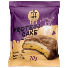 FIT KIT Десерт глазированный "КЕЙК" со вкус.Ромовая баба 70г (Protein Cake Romovaya baba)
