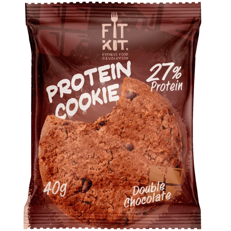 FIT KIT Десерт "КУКИ" со вкусом Двойной шоколад 40г (Protein Cookie Double chocolate)