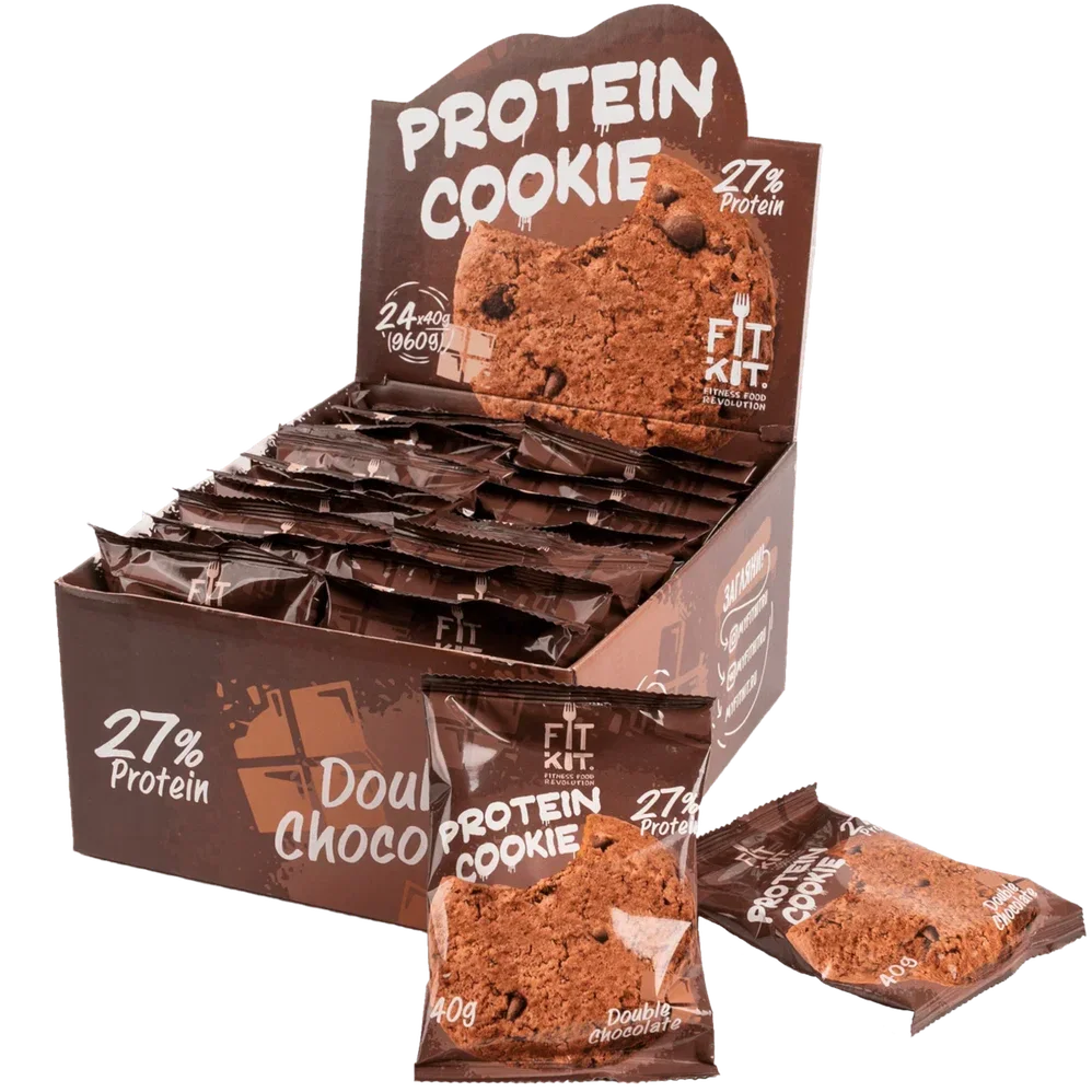 FIT KIT Десерт "КУКИ" со вкусом Двойной шоколад 40г (Protein Cookie Double chocolate)