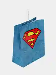 Пакет подарочный большой Superman (голубой с лого), 335*406*155 мм