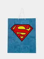 Пакет подарочный большой Superman (голубой с лого), 335*406*155 мм