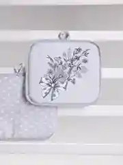 Прихватки для кухни 18х18 стеганные Мари Санна Цветы, набор 2 пр.