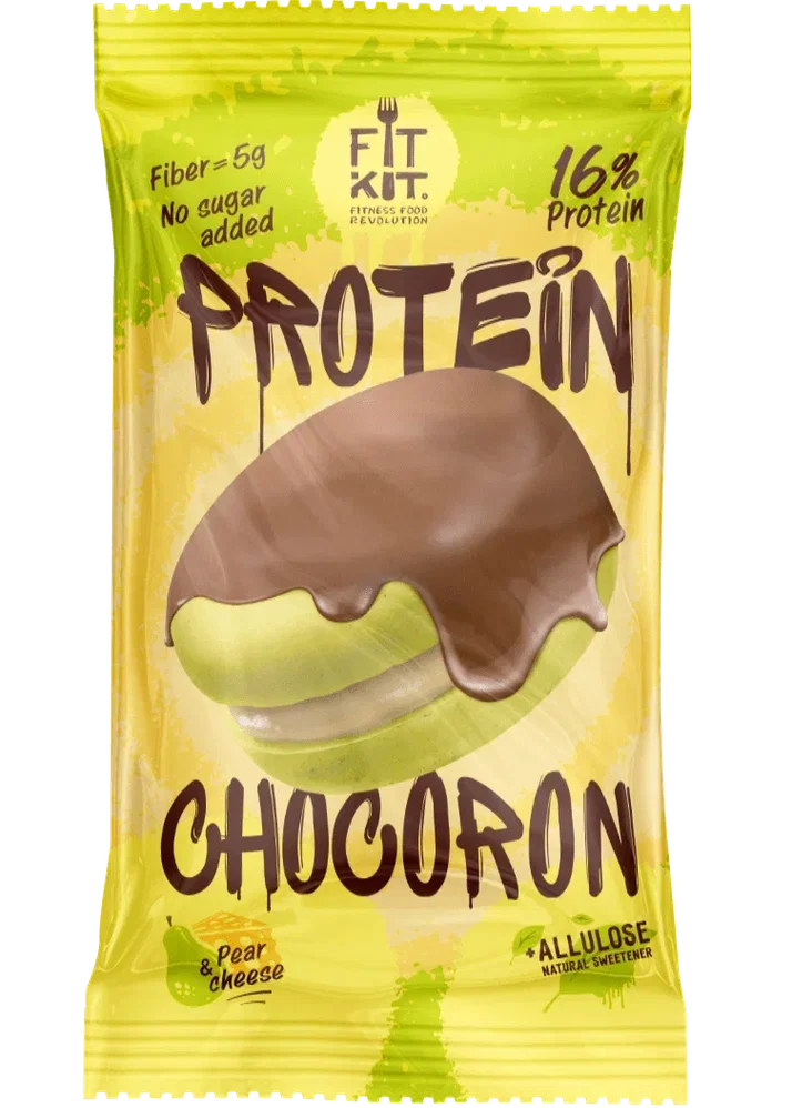 FIT KIT Десерт глазир."ЧОКОРОН" со вкусом Груша-сыр 30г (Protein Chocoron Pear& cheese)