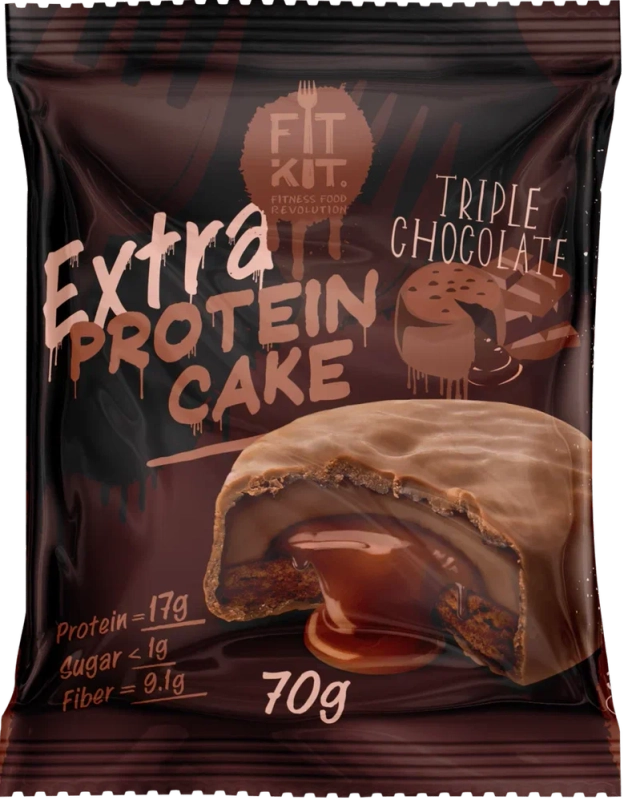 FIT KIT Десерт глазир."КЕЙК" со вкус.Тройной Шок.70г (Protein Cake Extra Triple chocolate)