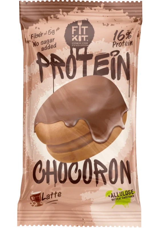 FIT KIT Десерт глазированный "ЧОКОРОН" со вкусом Латте 30г (Protein Chocoron Latte)