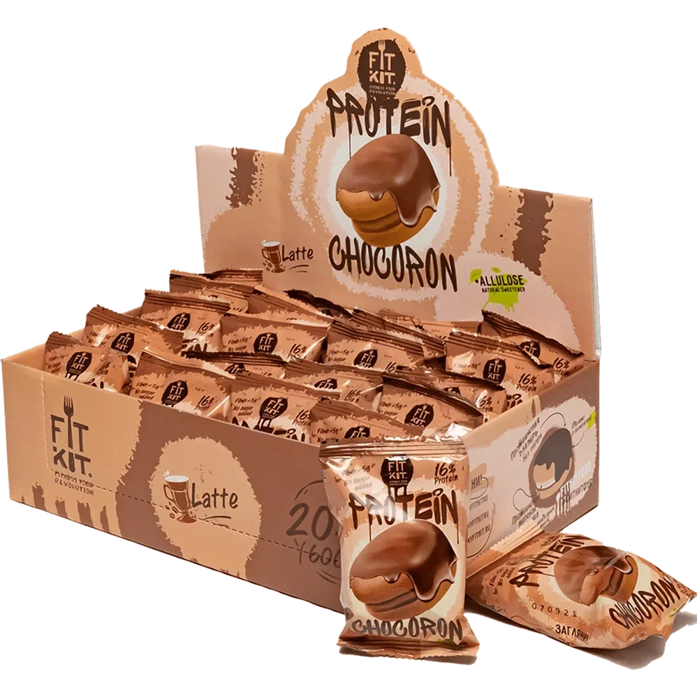 FIT KIT Десерт глазированный "ЧОКОРОН" со вкусом Латте 30г (Protein Chocoron Latte)