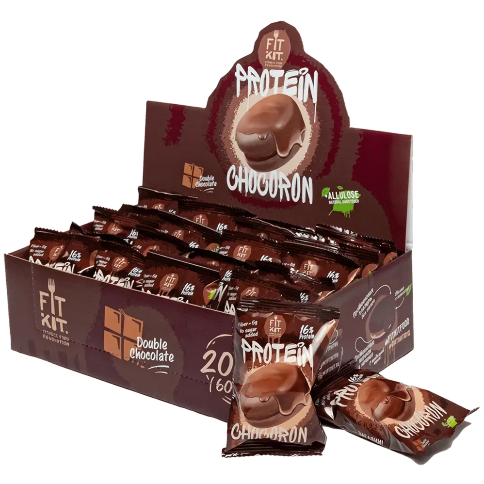 FIT KIT Десерт гл."ЧОКОРОН" со вкус.Двойной шоколад 30г(Protein Chocoron Double chocolate)