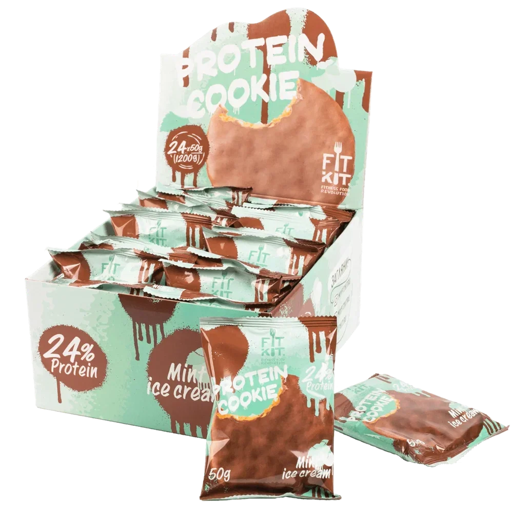 FIT KIT Десерт глаз."КУКИ" со вк.Мятное морож.50г(Protein Chocolate Cookie Mint ice cream)