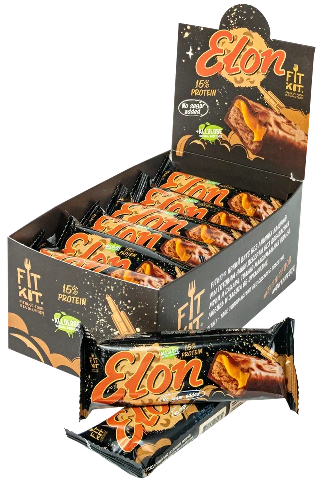 FIT KIT Батончик глазированный со вкусом «Шоколад-карамель» 45г (ELON)