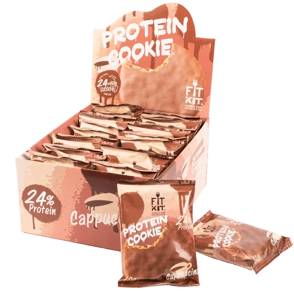 FIT KIT Десерт глазир."КУКИ" со вкусом Капучино 50г (Protein Chocolate Cookie Cappuccino)