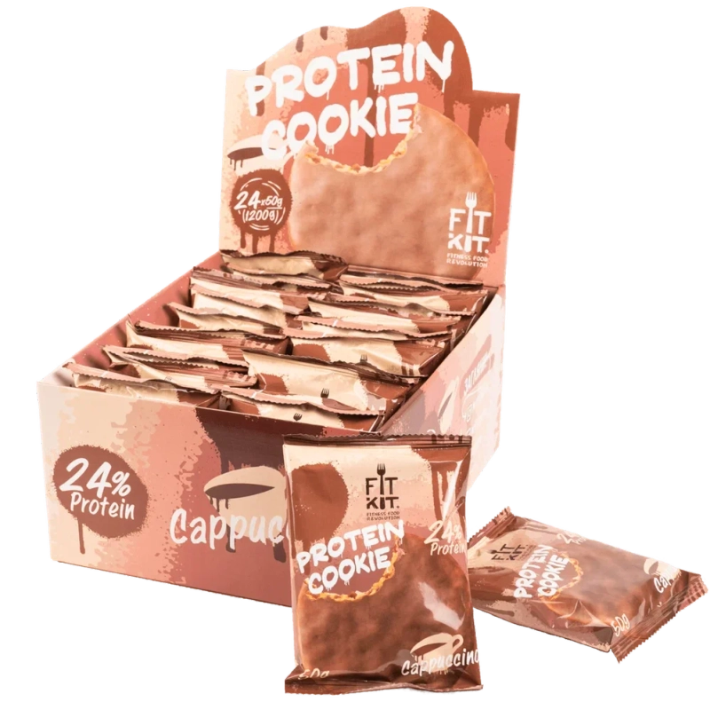 FIT KIT Десерт глазир."КУКИ" со вкусом Капучино 50г (Protein Chocolate Cookie Cappuccino)