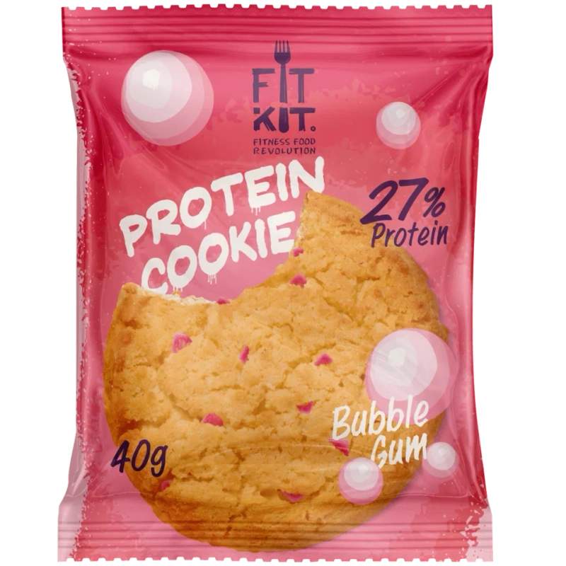 FIT KIT Десерт "КУКИ" со вкусом Бабл-гам 40г (Protein Cookie Bubble Gum)