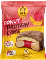 FIT KIT Дес.гл.«ДОНАТ-КЕЙК» со вк."Клубн.-банан"100г(Donut Protein Cake Strawberry-banana)