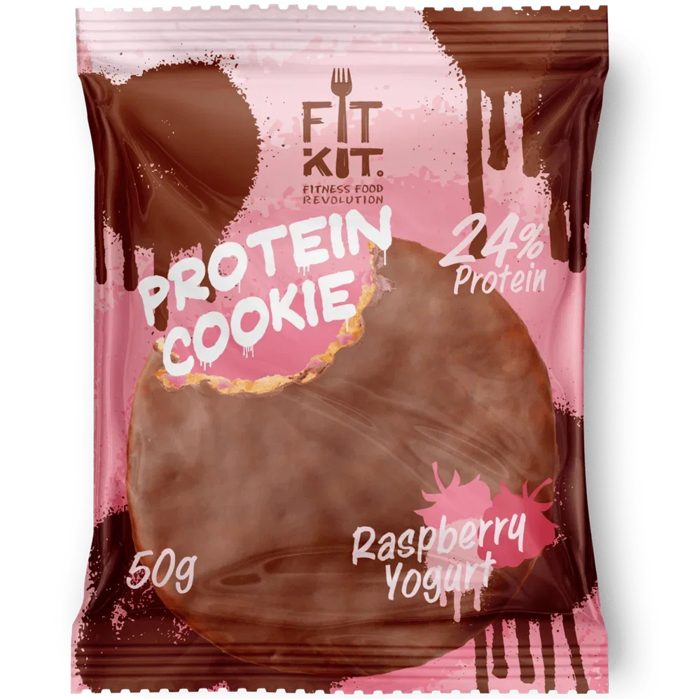 FIT KIT Десерт гл."КУКИ" со вк.Малин.йогурт 50г(Protein Chocolate Cookie Raspberry Yogurt)
