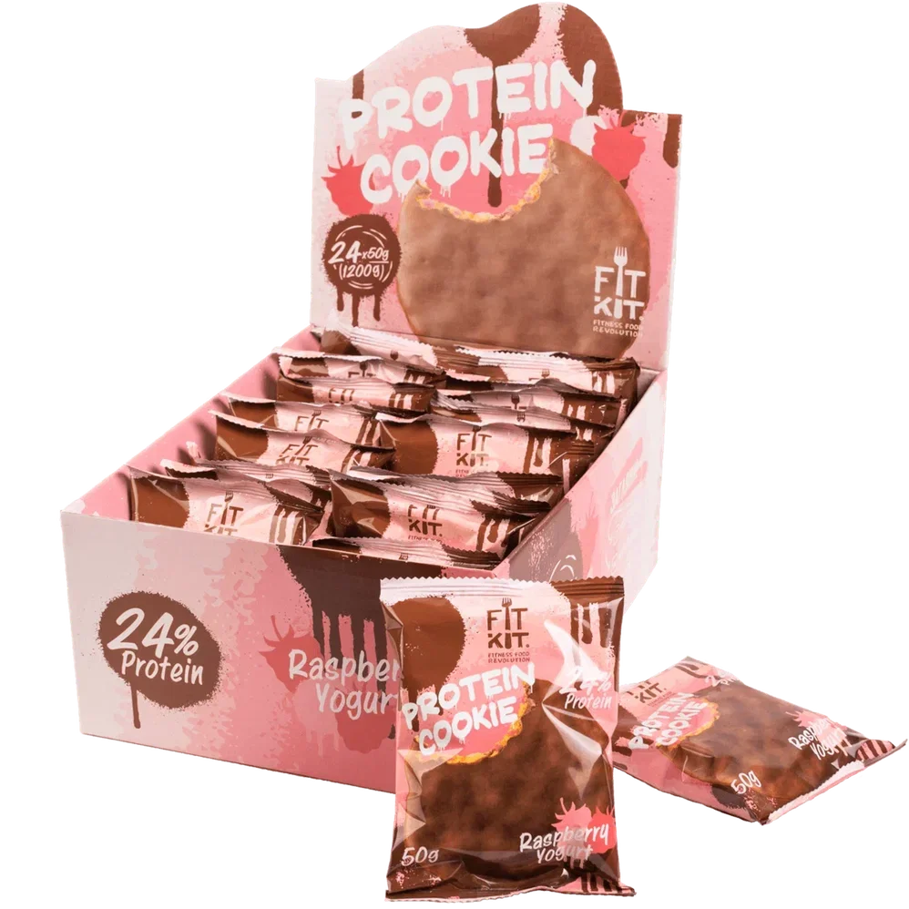 FIT KIT Десерт гл."КУКИ" со вк.Малин.йогурт 50г(Protein Chocolate Cookie Raspberry Yogurt)