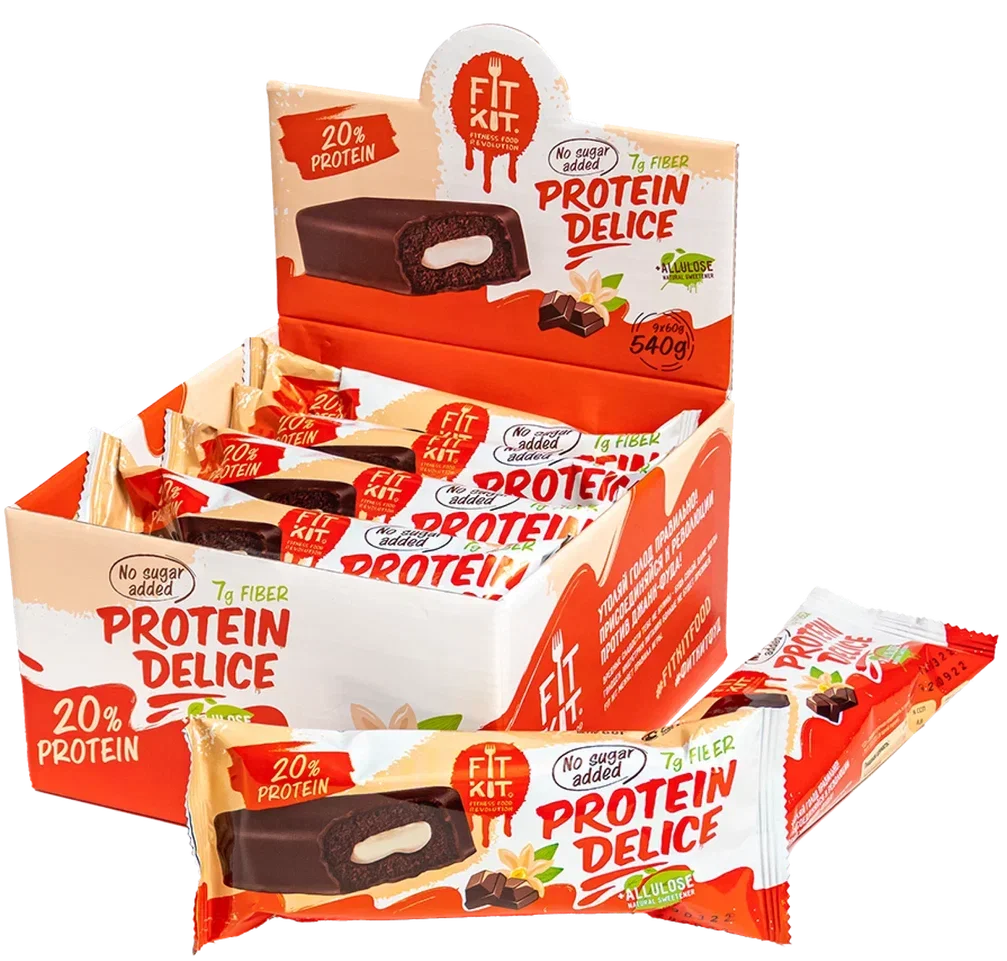 FIT KIT Десерт глаз. «ДЭЛИС» со вкус.Шоколад-ваниль 60г (Protein Delice Chocolate vanilla)