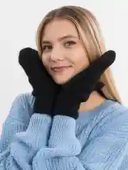 Серый меланж варежки женские с мехом, шерстяные, зимние, с меховым подкладом, утепленные